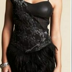 Bebe black feather dress